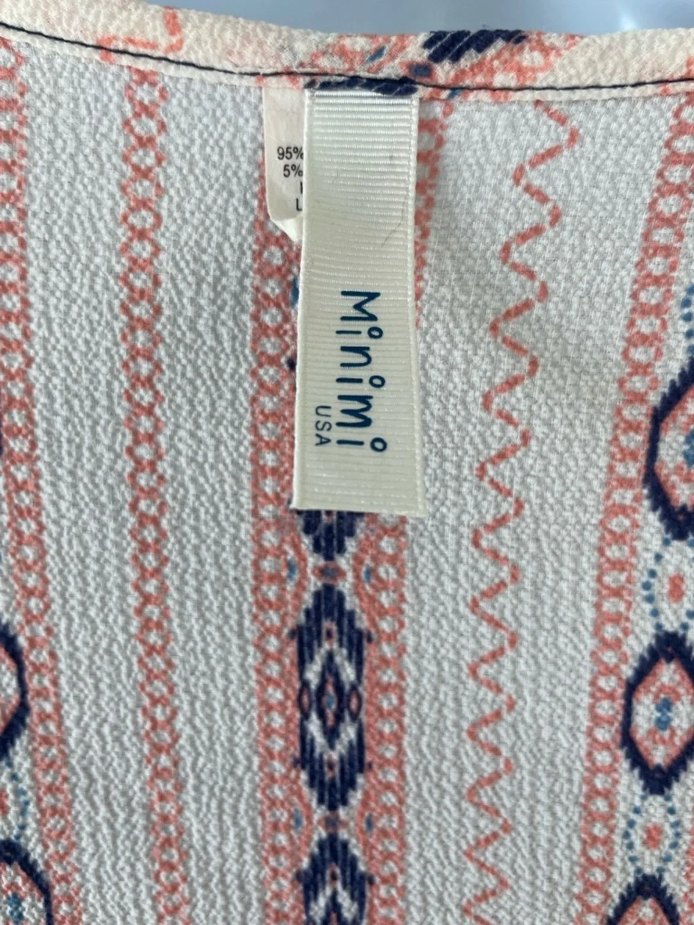 Mimi USA Boho Kimono Cardigan Tribal Print Open Front Lightweight Festival Wrap
